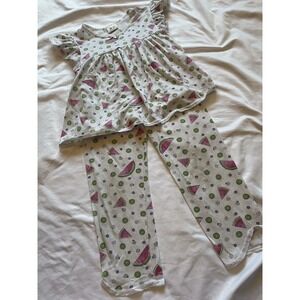 Vtg Carters Short Sleeve Watermelon Cotton Pants 2 Piece Toddler 4T Pajama Set